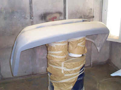 Rear bumper ready for paint