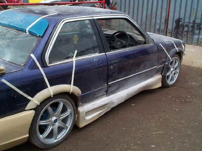 Gordons kit is trial fitted to E30